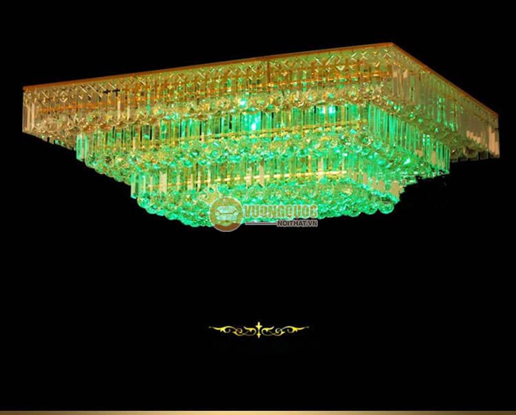 Đèn ốp trần chữ nhật mạ vàng sang trọng CM271-9